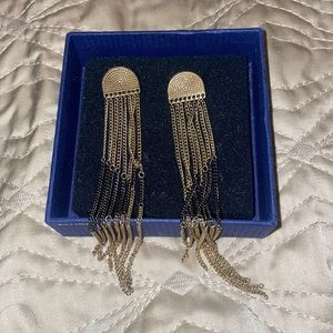 BCBG MaxAzria Gold & black metal chandelier earrings